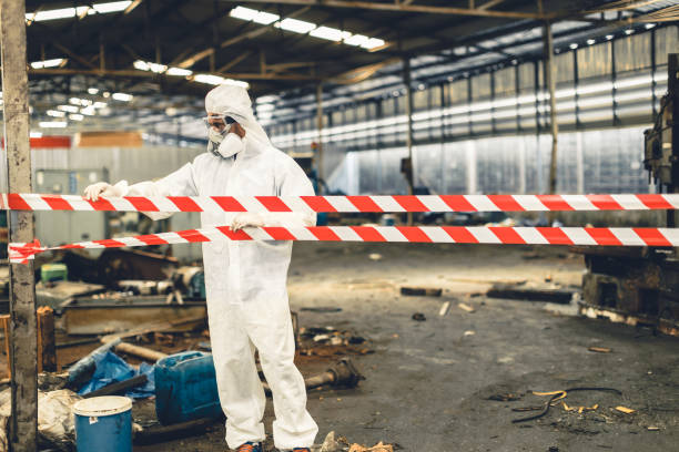 Professional Biohazard Cleanup technician working in Laurel, NY
